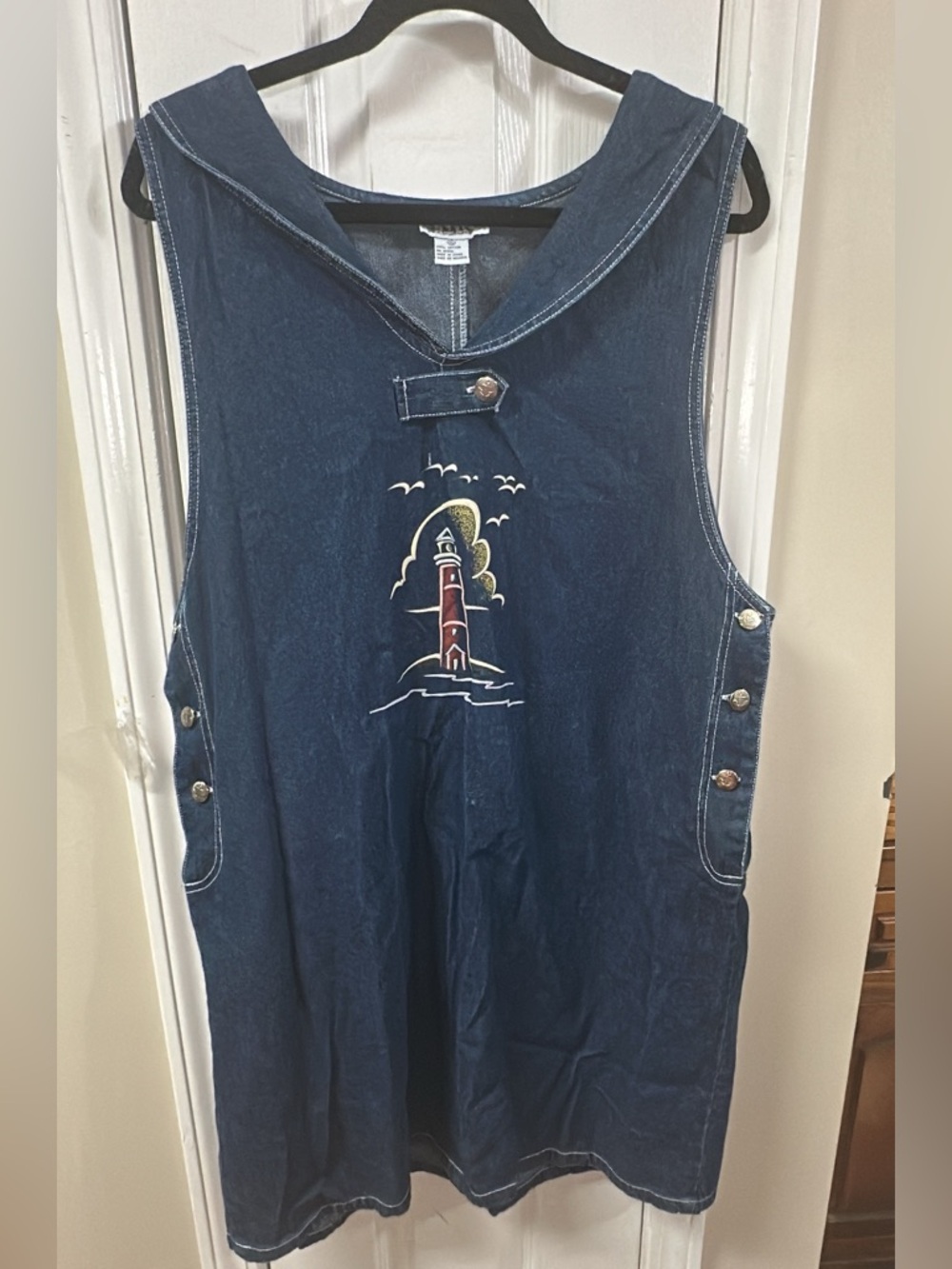 Haik's Art-to-Wear Kawaii Long Sailor Lighthouse Denim Jean Dress Jumper (mix29